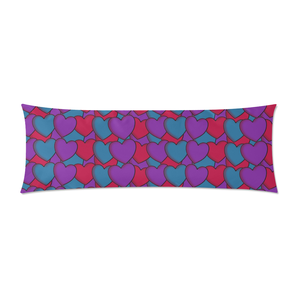 Love Hearts Custom Zippered Pillow Case 21"x60"(Two Sides)