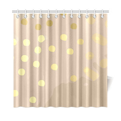Gold Dots Abstract Shower Curtain 72"x72"