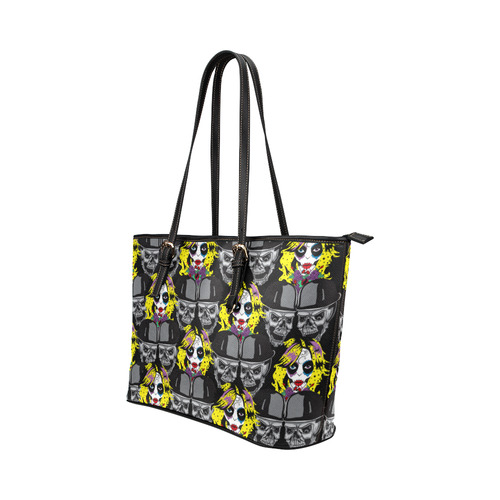 Miss Gothica Sugarskull Leather Tote Bag/Small (Model 1651)