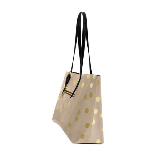 Gold Dots Abstract Euramerican Tote Bag/Large (Model 1656)