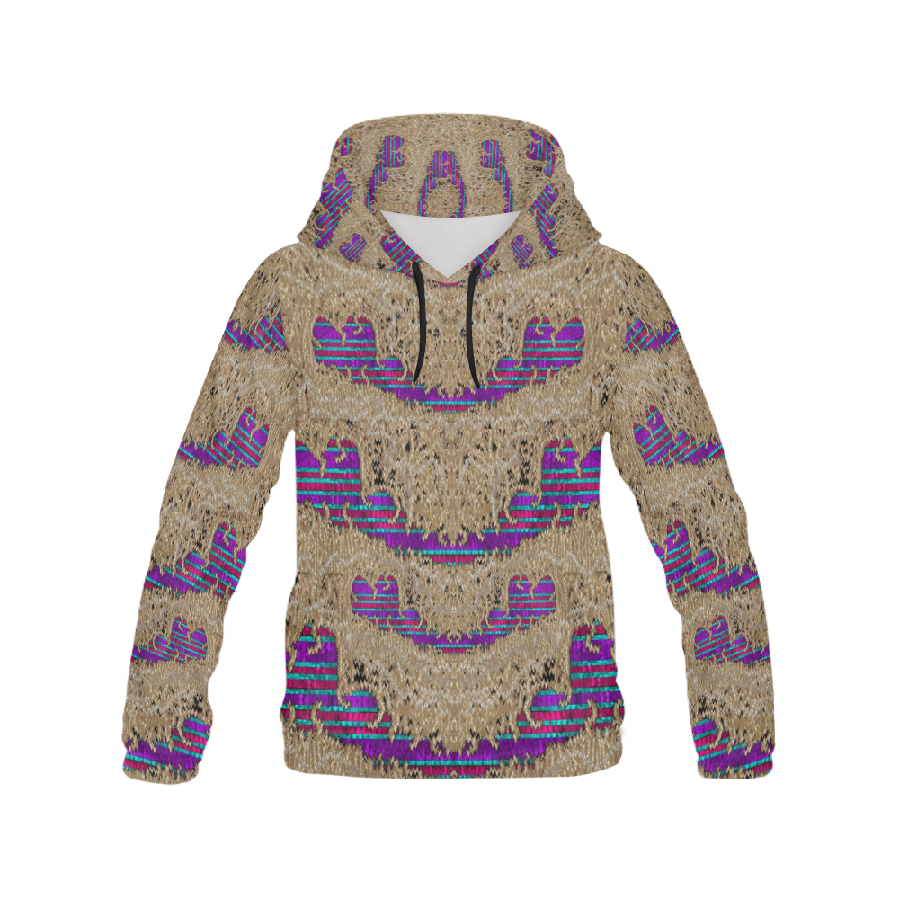 Pearl lace and smiles in peacock style All Over Print Hoodie for Women (USA Size) (Model H13)