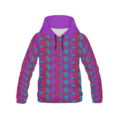 Love Hearts All Over Print Hoodie for Men (USA Size) (Model H13)