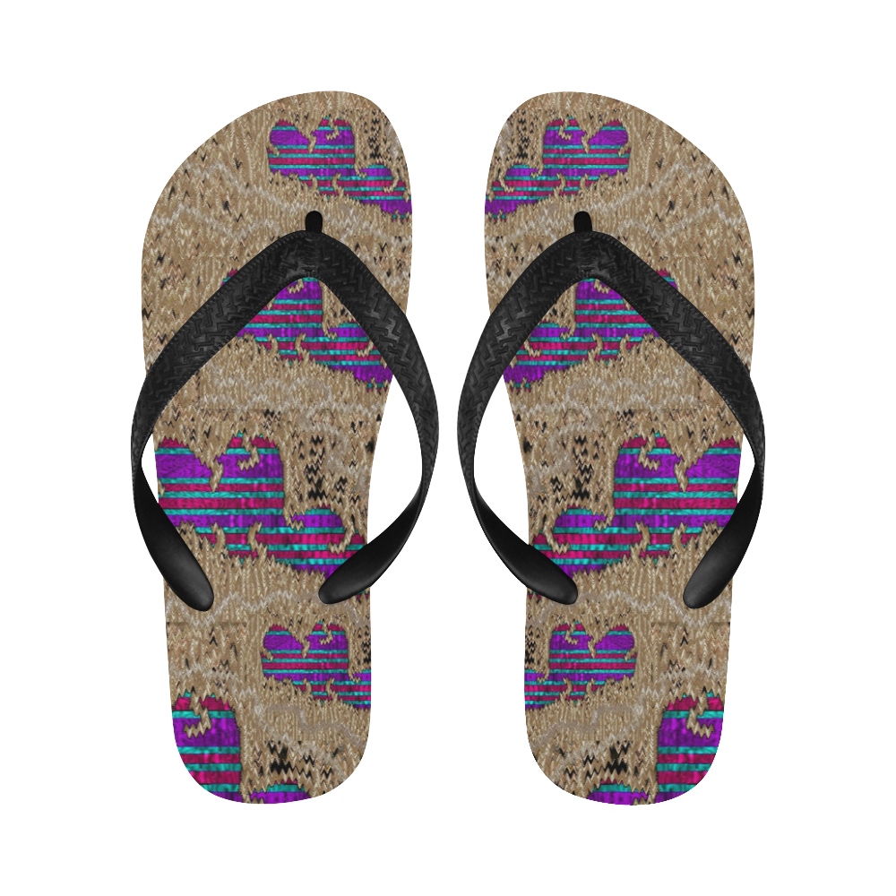 Pearl lace and smiles in peacock style Flip Flops for Men/Women (Model 040)