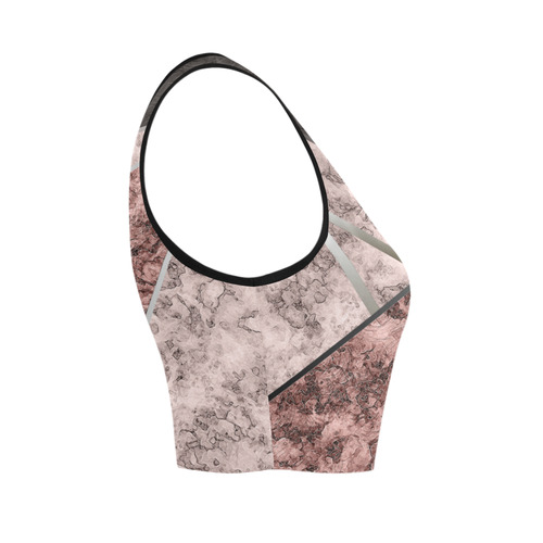 Pink and gray marble . patchwork , gray , pink , marble , marble , pink marble Women's Crop Top (Model T42)