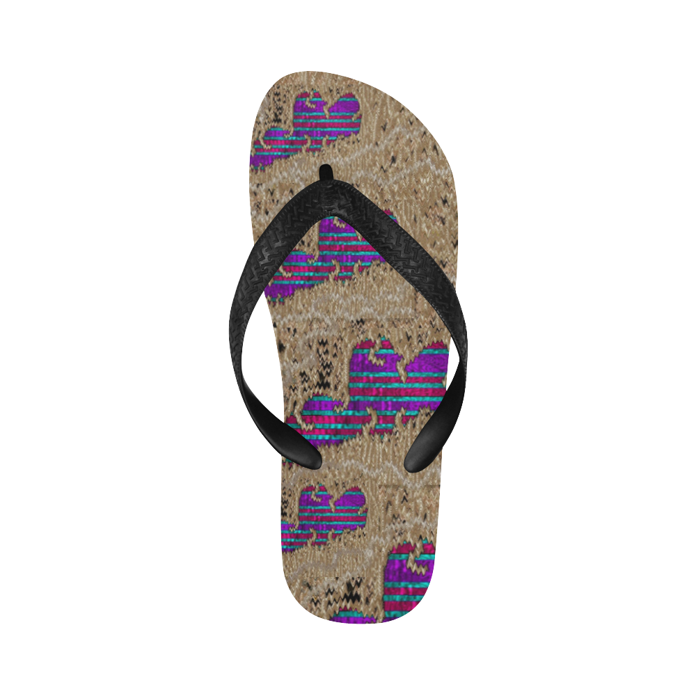 Pearl lace and smiles in peacock style Flip Flops for Men/Women (Model 040)