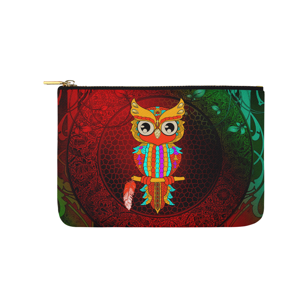 Cute owl, mandala design Carry-All Pouch 9.5''x6''