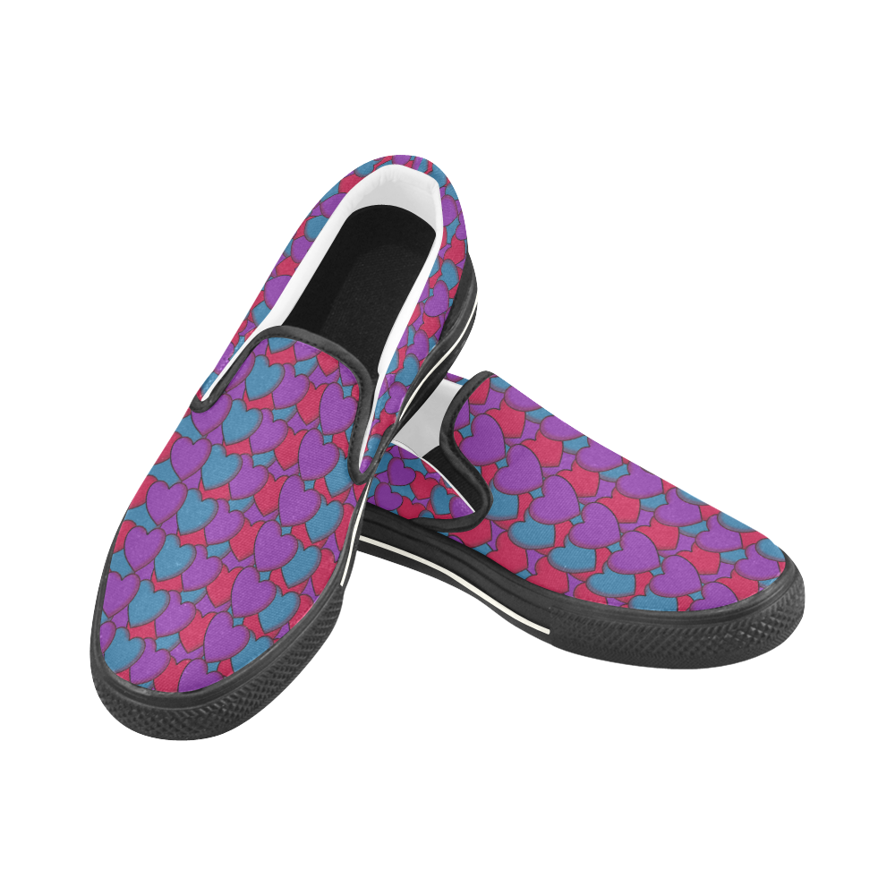 Love Hearts Slip-on Canvas Shoes for Kid (Model 019)