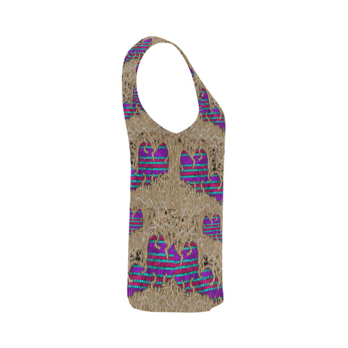 Pearl lace and smiles in peacock style All Over Print Tank Top for Women (Model T43)