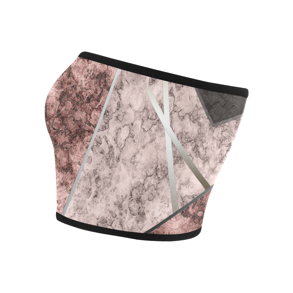 Pink and gray marble . patchwork , gray , pink , marble , marble , pink marble Bandeau Top