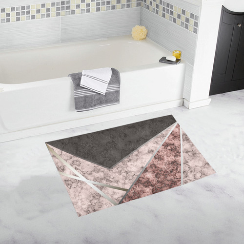 Pink and gray marble Bath Rug 20''x 32''