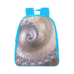 Diamond and Pearl Seashell Swirls Fractal Abstract School Backpack (Model 1601)(Small)