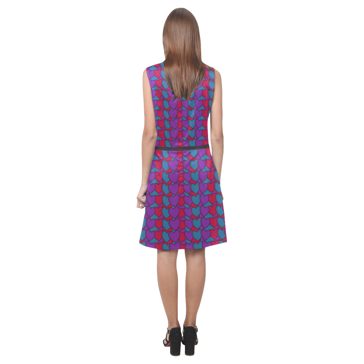Love Hearts Eos Women's Sleeveless Dress (Model D01)