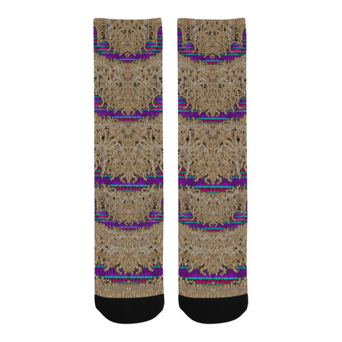 Pearl lace and smiles in peacock style Trouser Socks