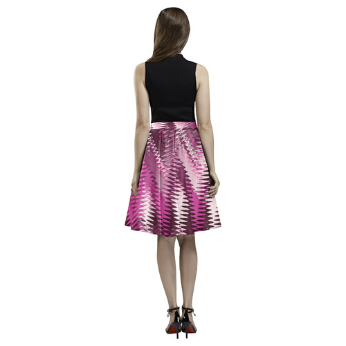 Pink Wavy Melete Pleated Midi Skirt (Model D15)