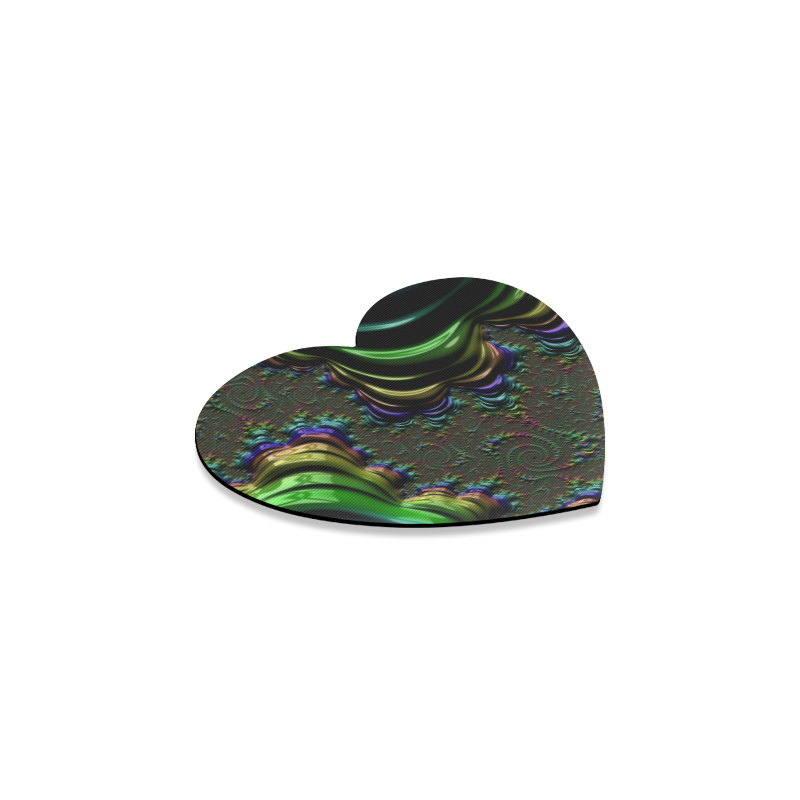 Tropical Rainbow Glaciers Fractal Abstract Heart Coaster