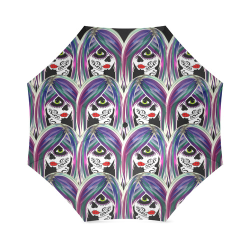 Fashionista gal sugarskull Foldable Umbrella (Model U01)