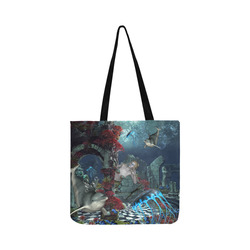 Beautiful mermaid swimming with dolphin Reusable Shopping Bag Model 1660 (Two sides)