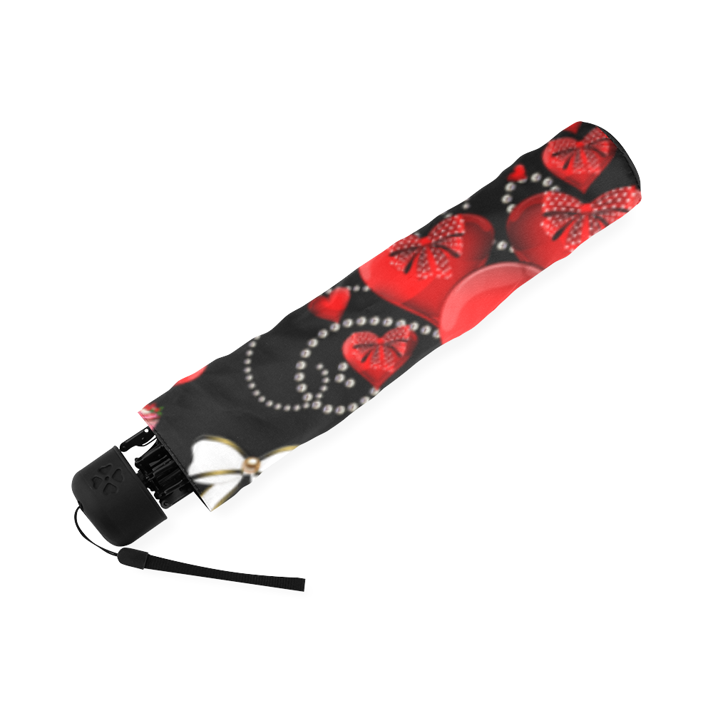 Rockabilly bows and hearts Foldable Umbrella (Model U01)