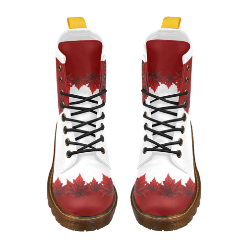 Canada Maple Leaf Boots - Women's High Grade PU Leather Martin Boots For Women Model 402H