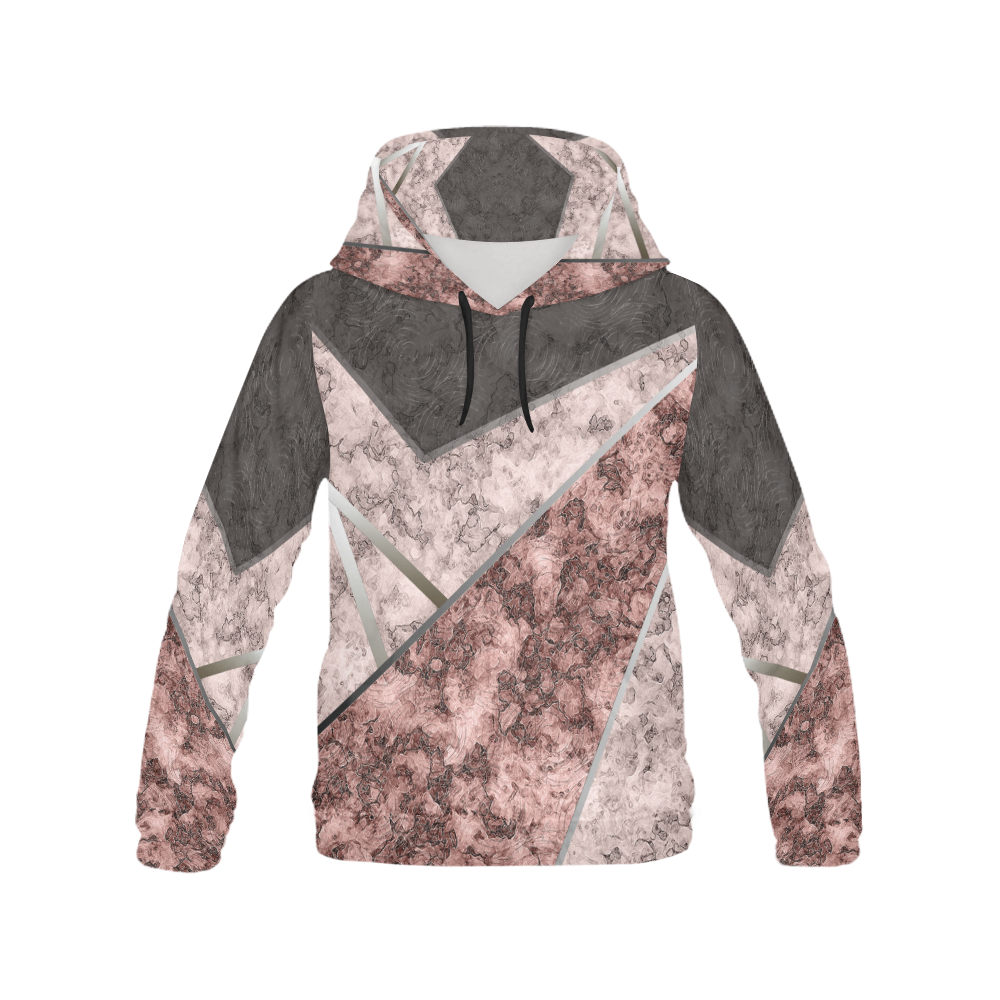 Pink and gray marble All Over Print Hoodie for Men (USA Size) (Model H13)