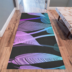 Colorful Tropical Leaves Area Rug 9'6''x3'3''