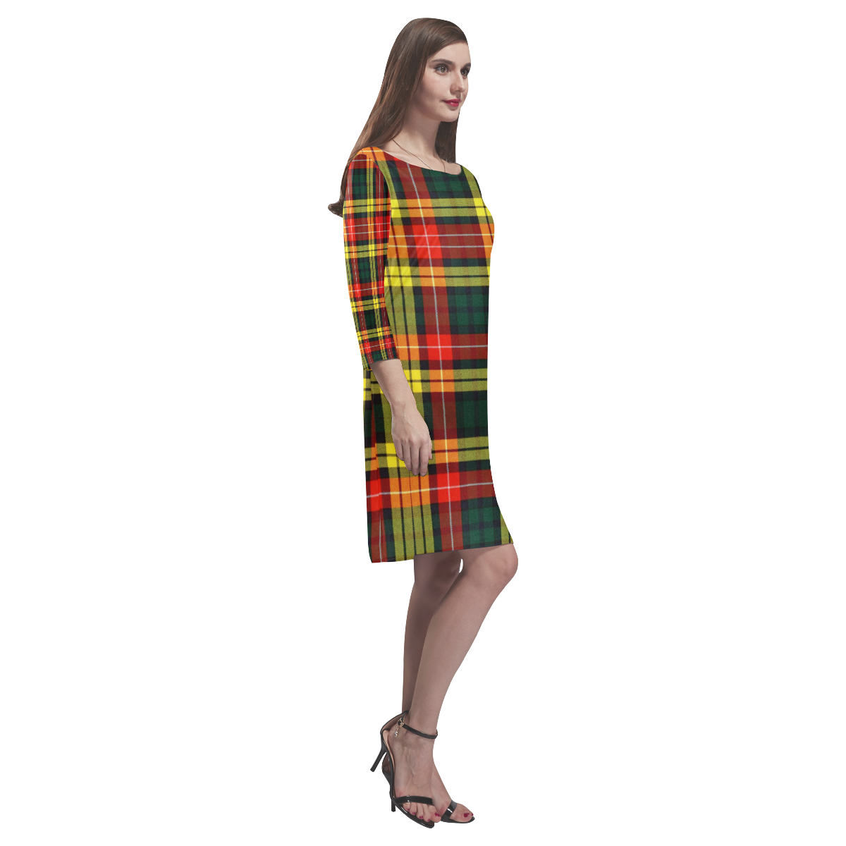 Buchanan Tartan Rhea Loose Round Neck Dress(Model D22)