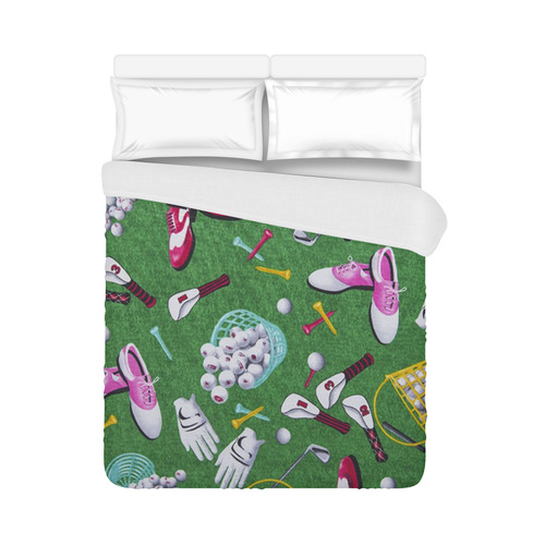 Ladies Tee Time Golf Duvet Cover 86"x70" ( All-over-print)