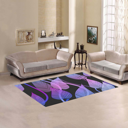 Colorful Tropical Leaves Area Rug 5'x3'3''