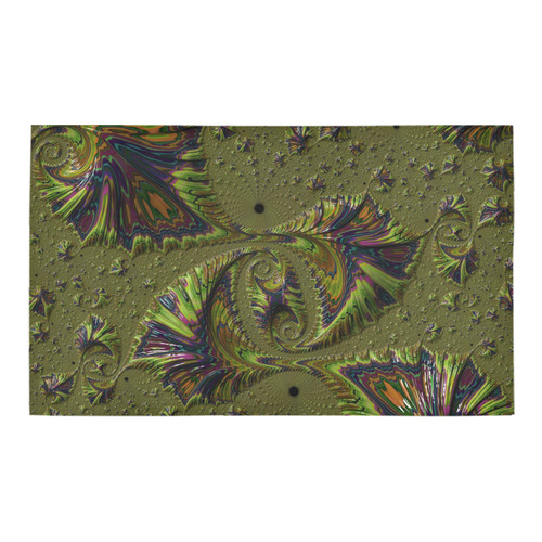 Rainbow Fern Frond Fossils Fractal Abstract Azalea Doormat 30" x 18" (Sponge Material)