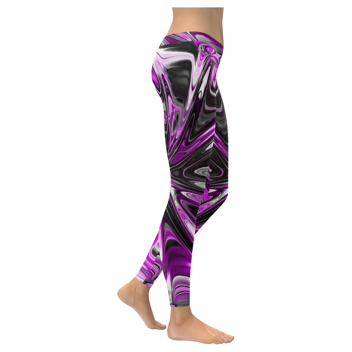 new fractal 717D by JamColors Women's Low Rise Leggings (Invisible Stitch) (Model L05)