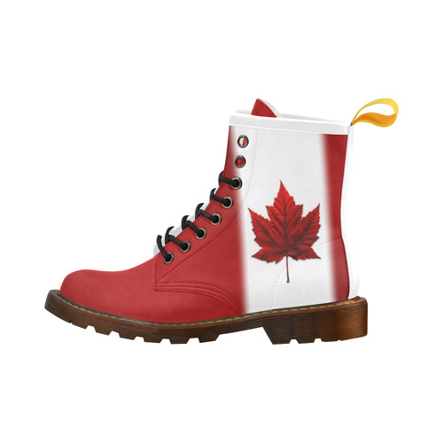 Canada Flag Boots - Men's High Grade PU Leather Martin Boots For Men Model 402H