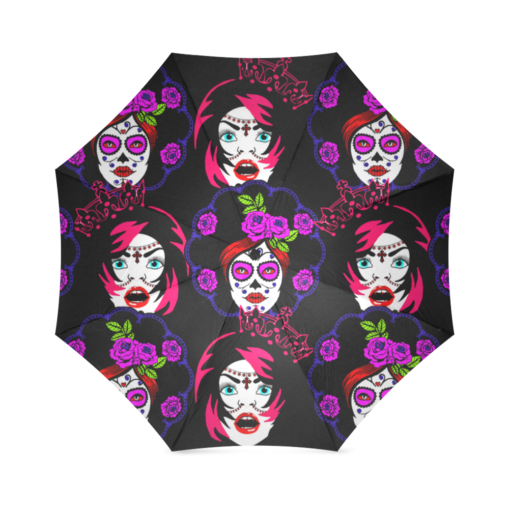 Vampire V Sugarskull Foldable Umbrella (Model U01)
