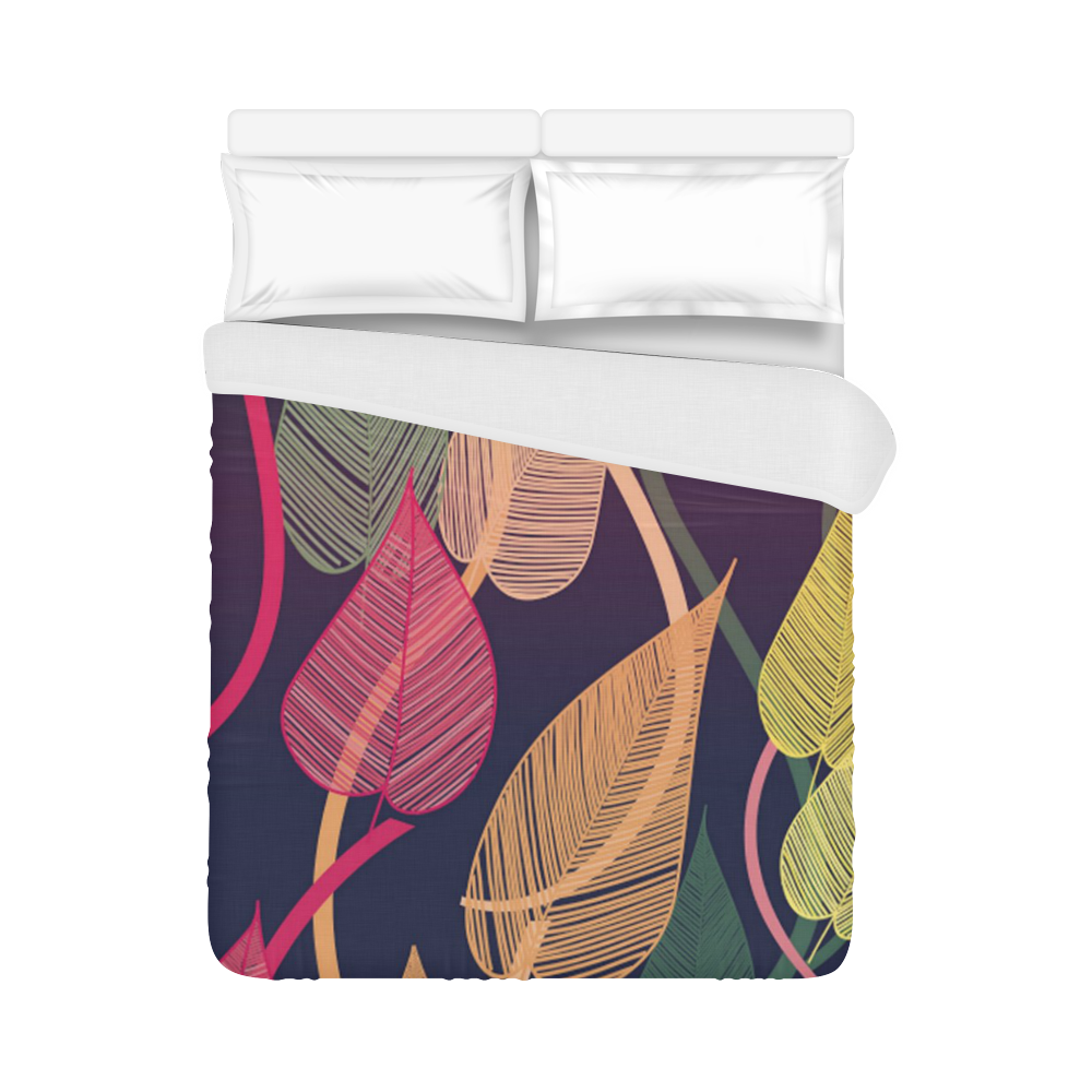 Colorful Autumn Leaves Duvet Cover 86"x70" ( All-over-print)