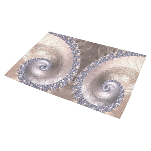 Diamond and Pearl Seashell Swirls Fractal Abstract Azalea Doormat 30" x 18" (Sponge Material)