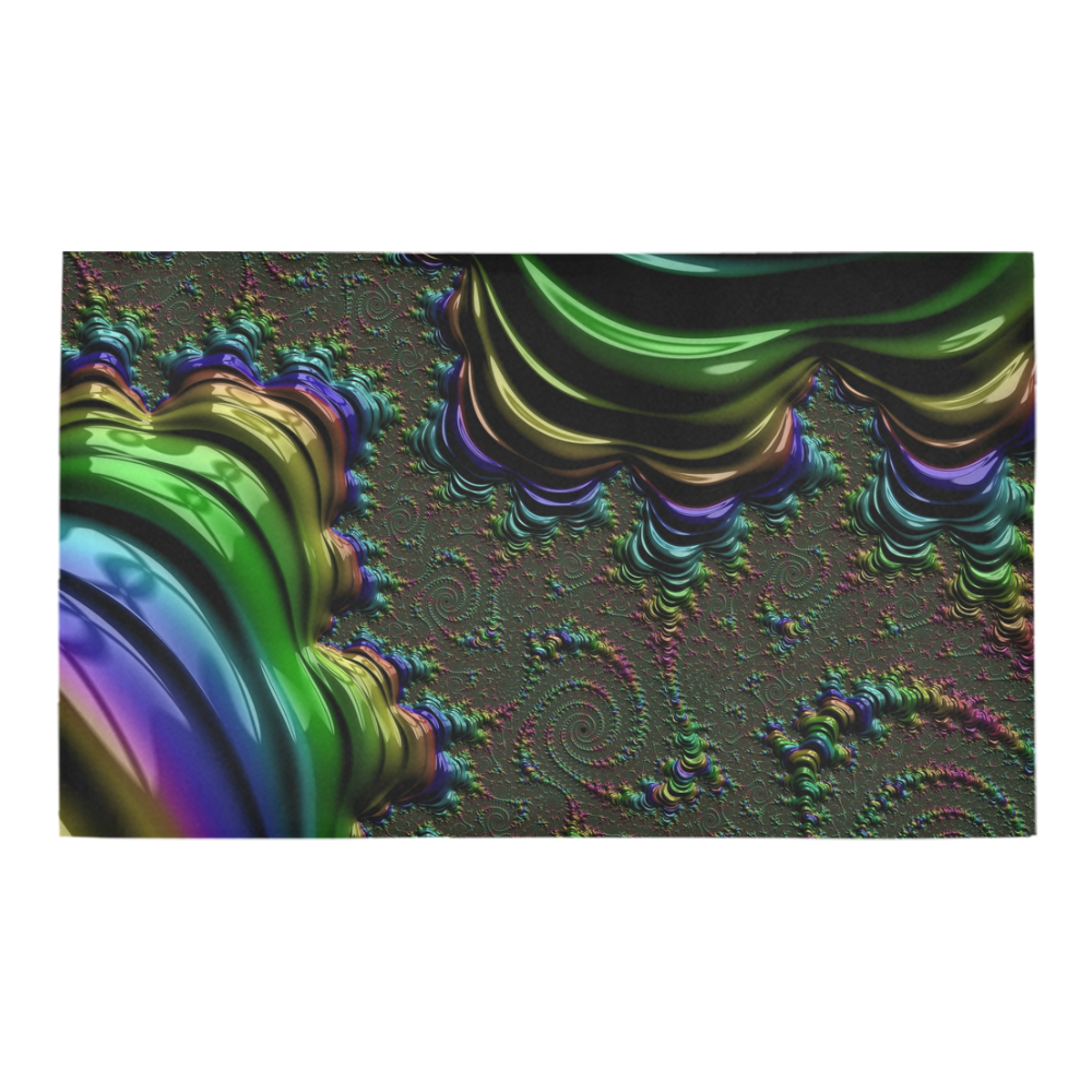 Tropical Rainbow Glaciers Fractal Abstract Azalea Doormat 30" x 18" (Sponge Material)