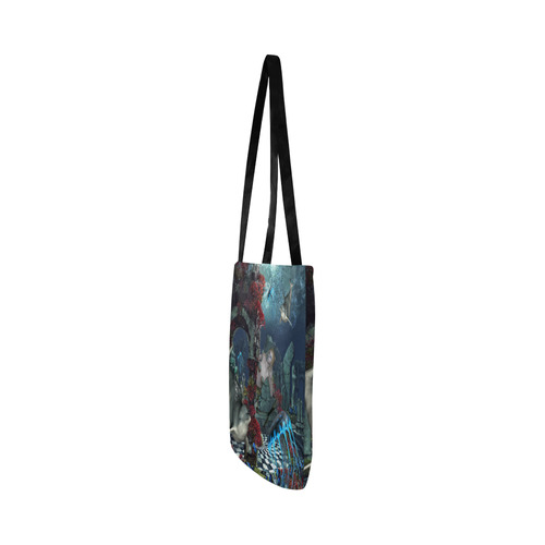 Beautiful mermaid swimming with dolphin Reusable Shopping Bag Model 1660 (Two sides)