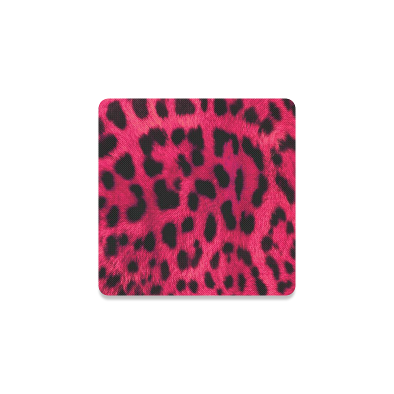 Pink Leopard Square Coaster