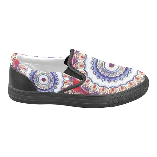 X-Mas Romantic Mandala Women's Unusual Slip-on Canvas Shoes (Model 019)