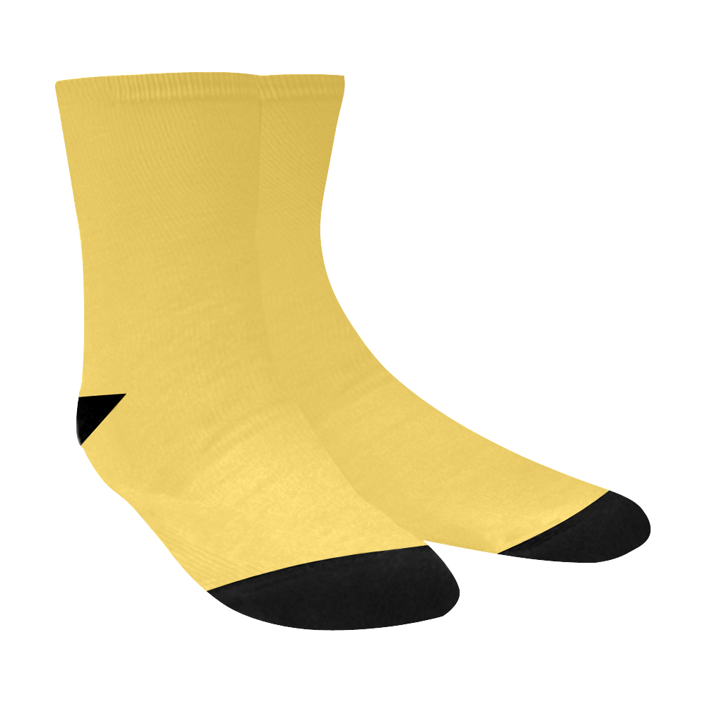 Designer Color Solid Primrose Yellow Crew Socks