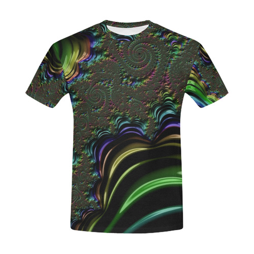 Tropical Rainbow Glaciers Fractal Abstract All Over Print T-Shirt for Men (USA Size) (Model T40)