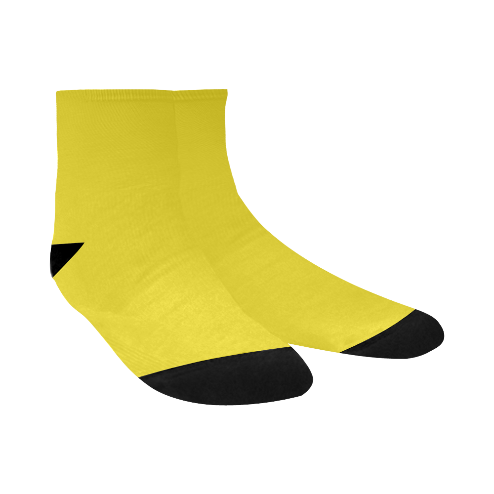 Designer Color Solid Sunflower Quarter Socks