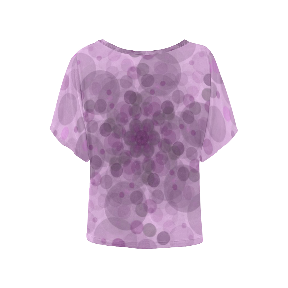 Circles in purple Women's Batwing-Sleeved Blouse T shirt (Model T44)