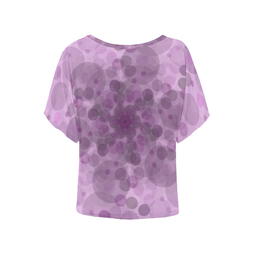 Circles in purple Women's Batwing-Sleeved Blouse T shirt (Model T44)