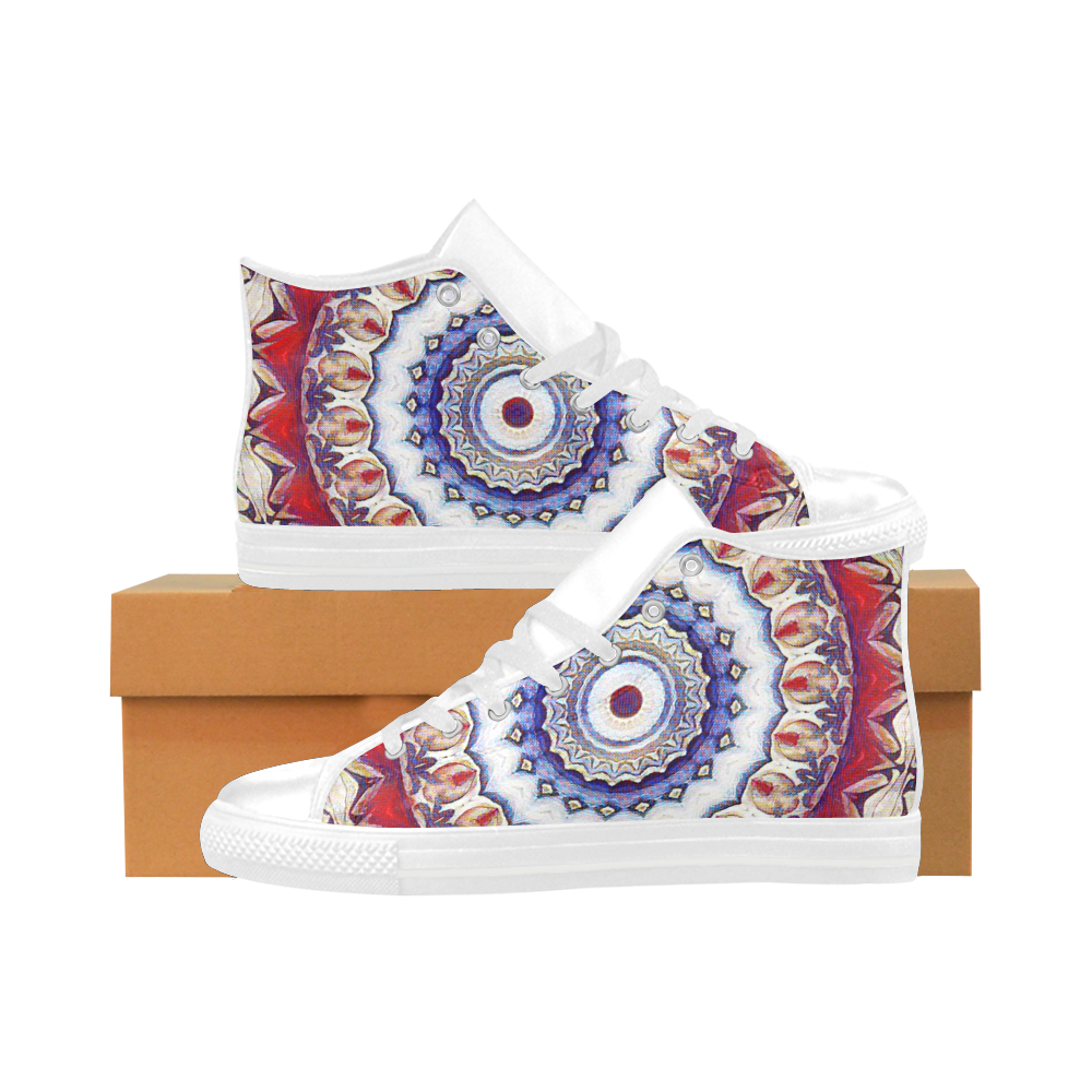 X-Mas Romantic Mandala Aquila High Top Microfiber Leather Women's Shoes (Model 032)