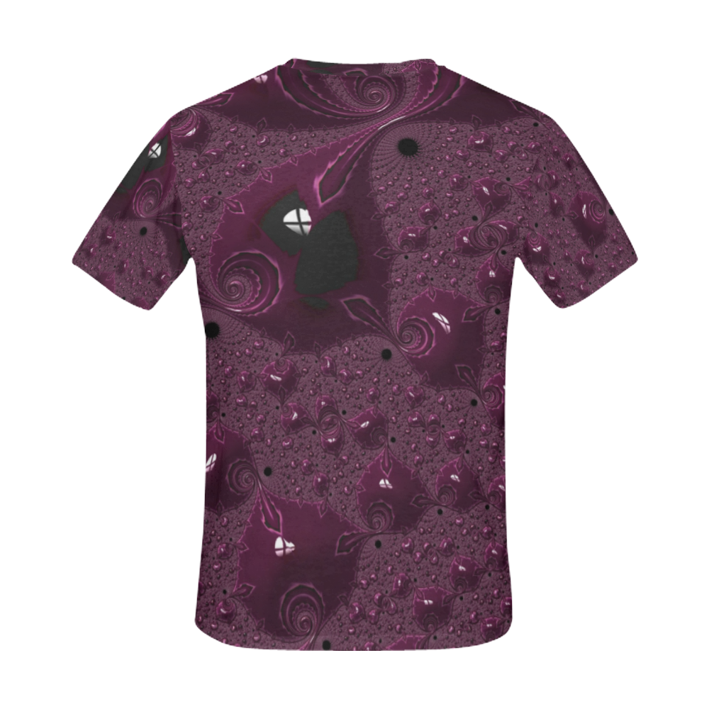 Ruby Gemstones on the Beach Fractal Abstract All Over Print T-Shirt for Men (USA Size) (Model T40)