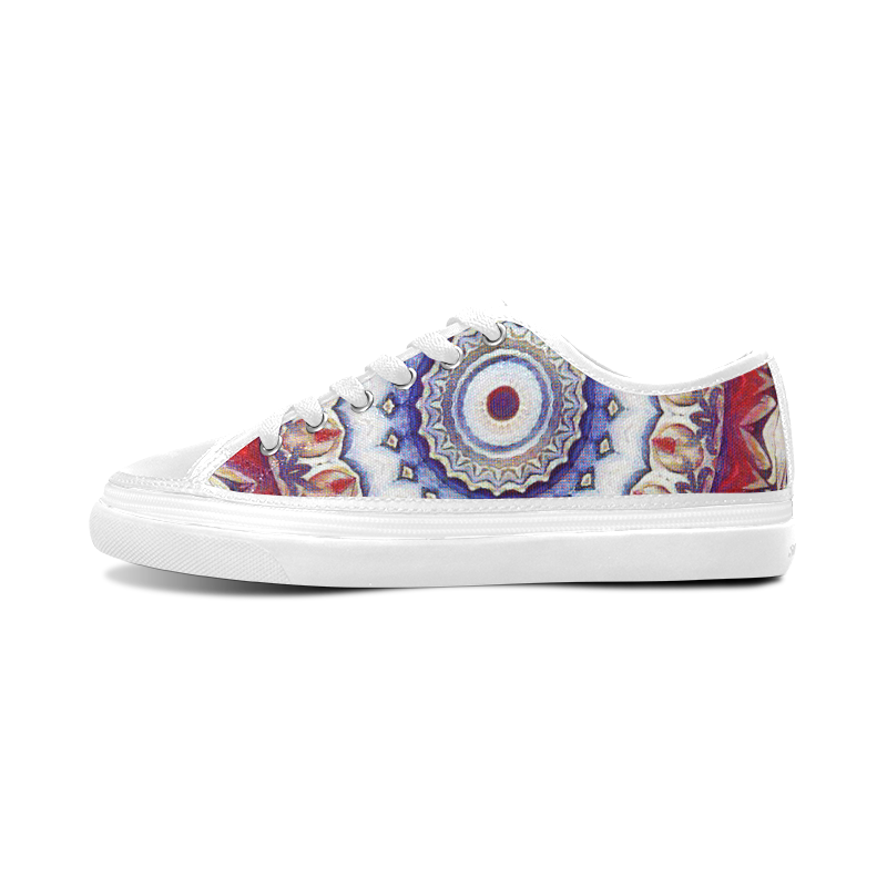 X-Mas Romantic Mandala Women's Canvas Zipper Shoes/Large Size (Model 001)