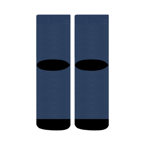 Designer Color Solid Navy Peony Crew Socks