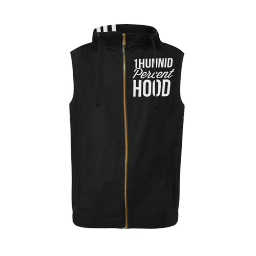 1Hunnid Percent Hood Sleeveless Hoodie All Over Print Sleeveless Zip Up Hoodie for Men (Model H16)