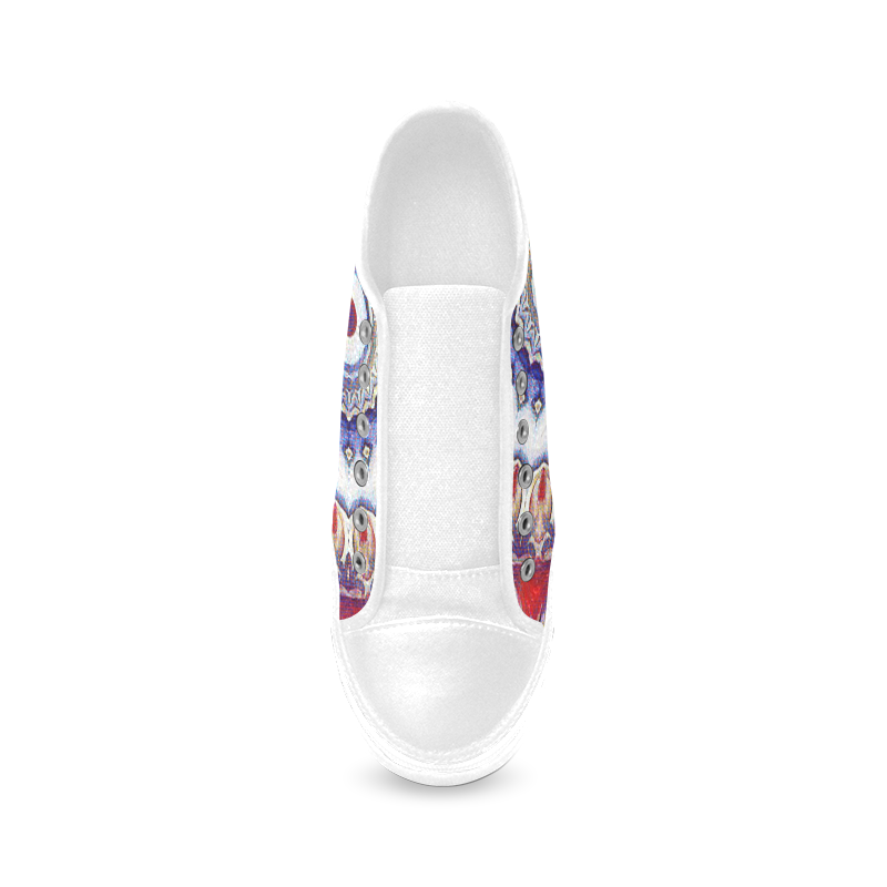 X-Mas Romantic Mandala Women's Canvas Zipper Shoes/Large Size (Model 001)