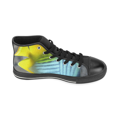 Threadfin Butterflyfish High Top Canvas Women's Shoes/Large Size (Model 017)